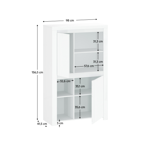 Regál 2D, biely lesk, LINDY
