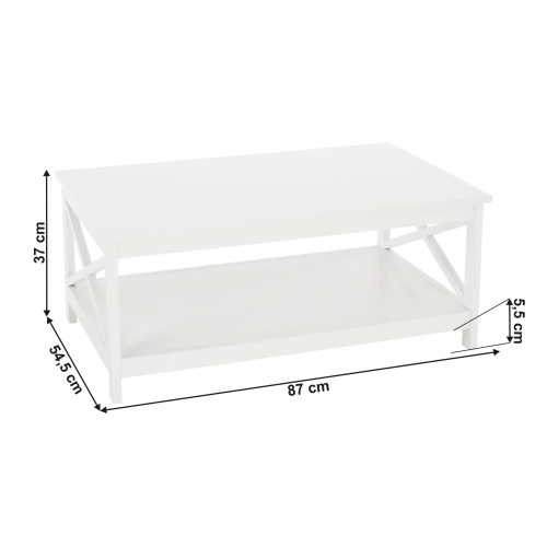 Konferenčný stolík, biela, EDRIA