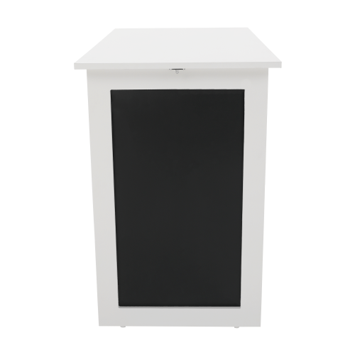 Skladací stôl na stenu, s kriedovou tabuľou, biela, ZALMAN