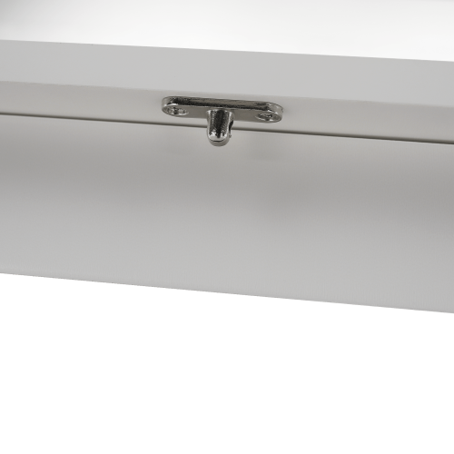 Skladací stôl na stenu, s kriedovou tabuľou, biela, ZALMAN