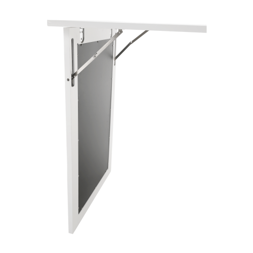 Skladací stôl na stenu, s kriedovou tabuľou, biela, ZALMAN