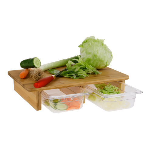 Doska na krájanie so zásuvkami, bambus/akryl, TAREK TYP 2