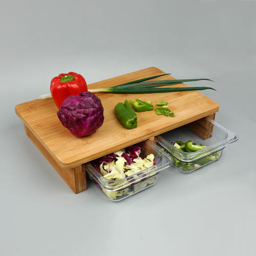 Doska na krájanie so zásuvkami, bambus/akryl, TAREK TYP 2